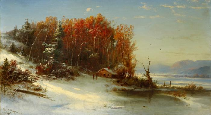 Regis-Francois Gignoux First Snow Along the Hudson River